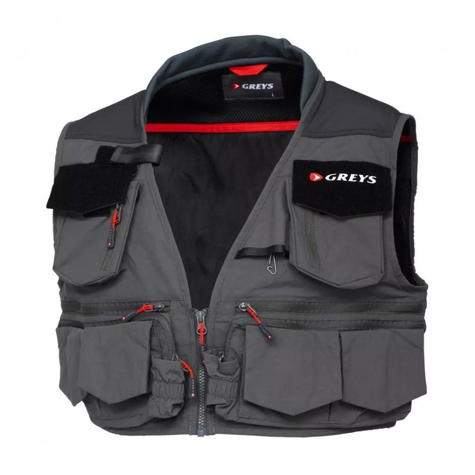 gilet gris de pêche à la mouche